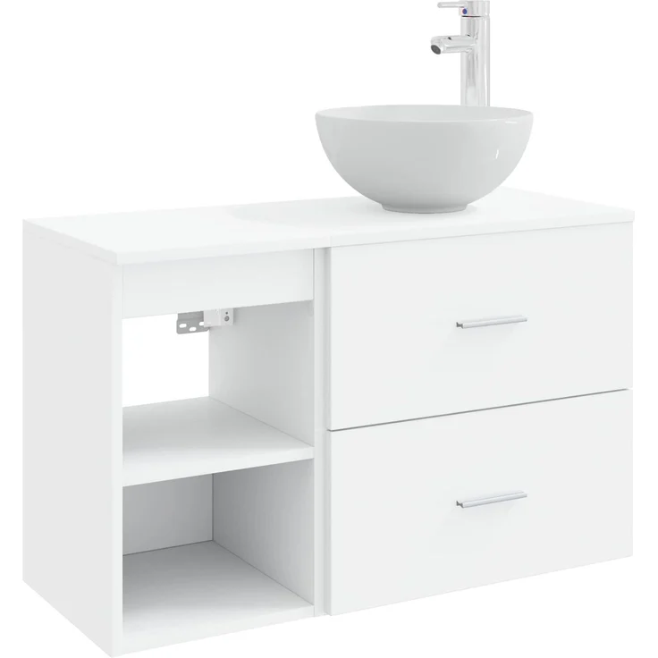 vidaXL Badezimmerschrank-Set 2 stk. Weiß 79,5 x 35 x 80 cm 3403864 – Bild 2