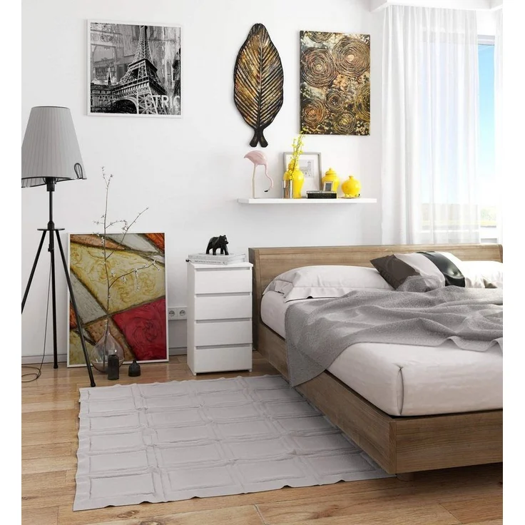 Home Collective Kommode 40 cm breit Holz Highboard Sideboard für Flur Schlafzimmer Wohnzimmer (Mehrzweckschrank Schrank schmal Kommode Schlafzimmer mit Schubladen), Kinderzimmer Organizer, 73 cm hoch mit 4 Schubladen weiß – Bild 3
