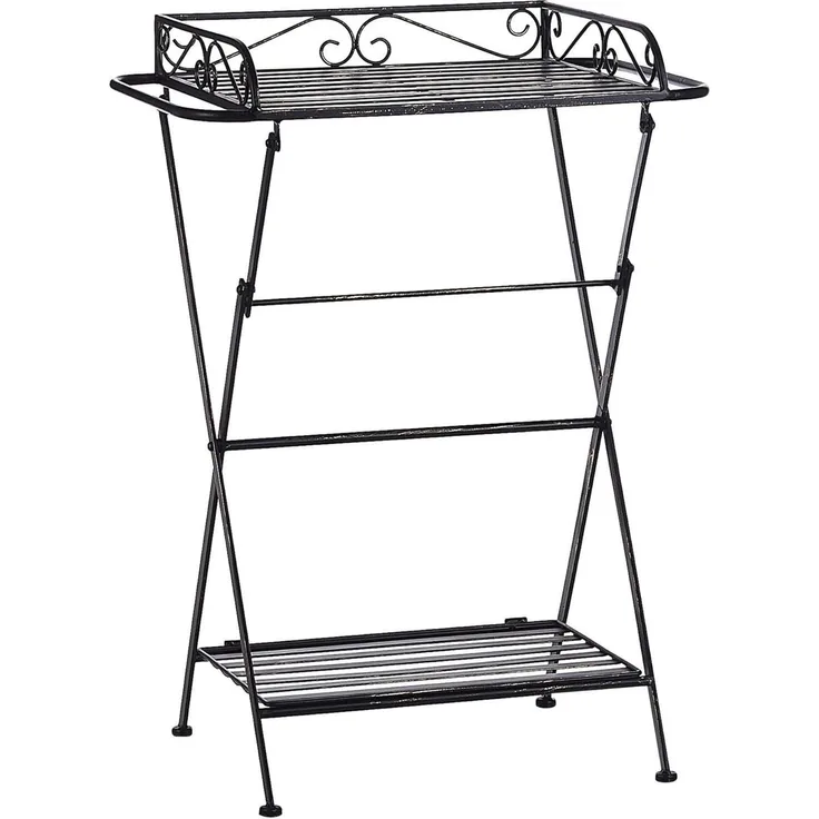 Beistelltisch Antik Optik schwarz rechteckig 35x40 cm ANCUD