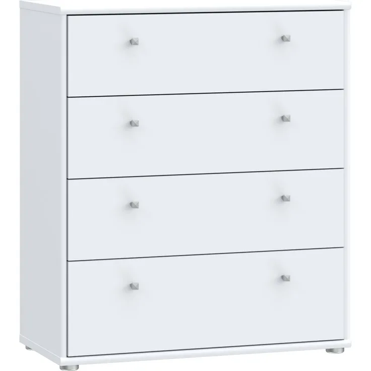 Kommode >Tembi< in Weiß - 73.7x85.5x34.8cm (BxHxT)
