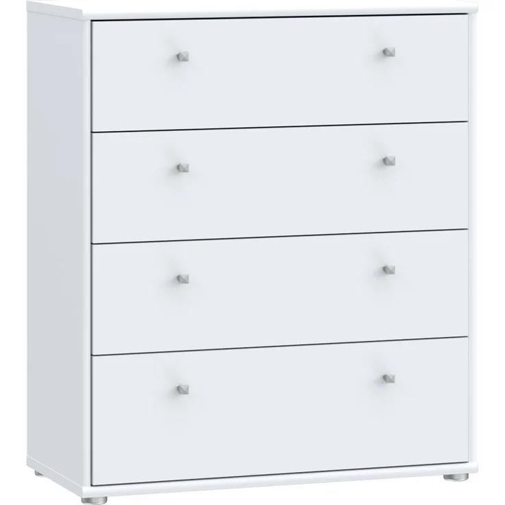 Kommode >Tembi< in Weiß - 73.7x85.5x34.8cm (BxHxT) – Bild 1