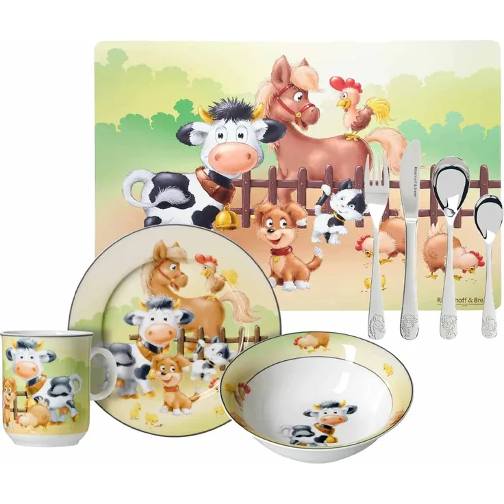 Ritzenhoff & Breker HOFTIERE Kindergeschirr mit Platzset & Besteck