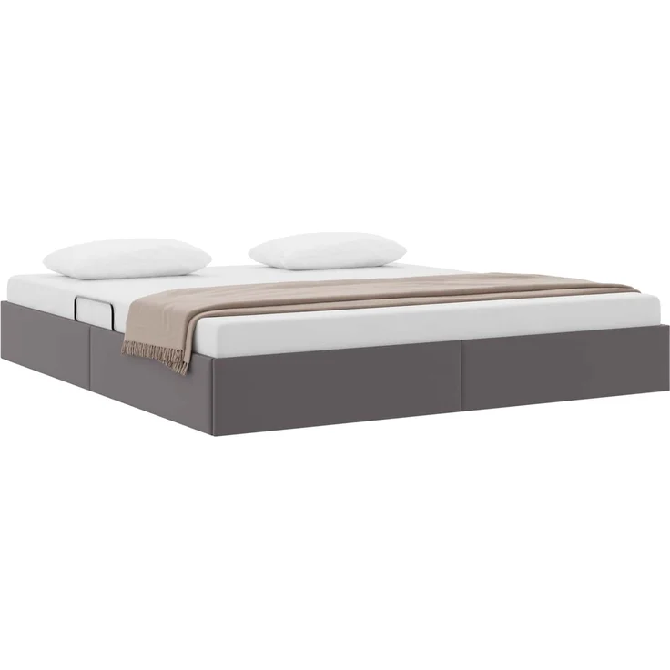 vidaXL Ottoman Bettgestell mit Speicher Grau 160 x 200 cm Kunstleder 3442780 – Bild 3