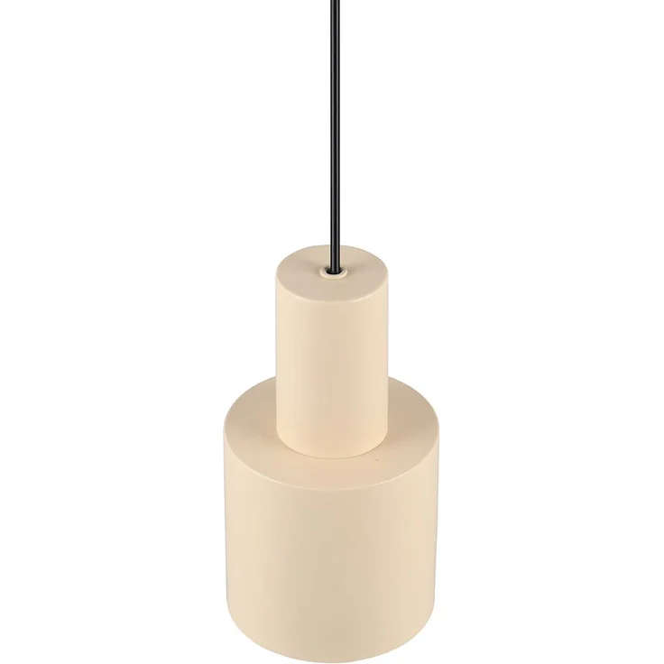 Kleine LED Pendelleuchte mit Metall Lampenschirm Beige, Ø 12cm – Bild 6