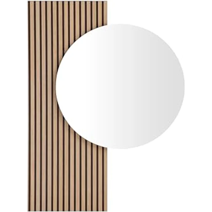 MID.YOU Wandspiegel Eiche, 79.5x109x3 cm, aus Glas und Holzwerkstoff – Bild 1