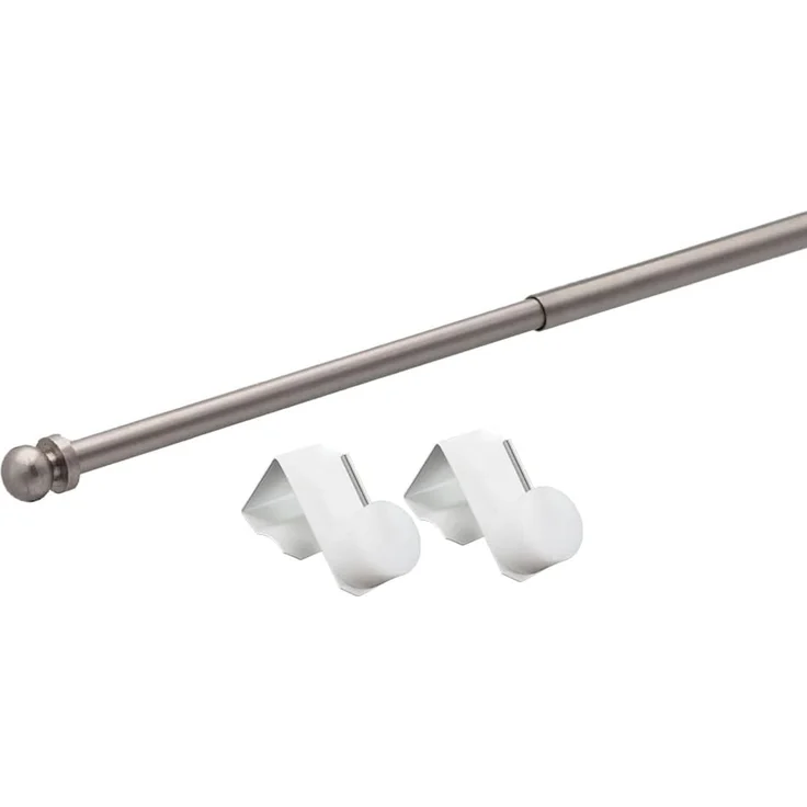 dekondo Gardinenstange Eleganz, ausziehbar, Fensterhaken klemmbar, nickel matt, inkl. Fensterhaken für einen Klemmbereich von 15-20 mm – Bild 3