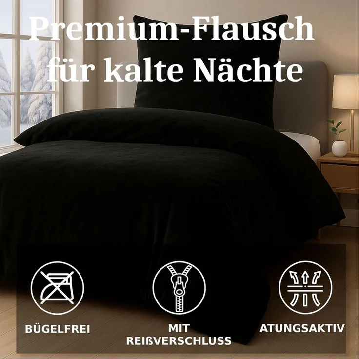 Malika Bettwäsche 200x200 + 2x 80x80 cm Cashmere Touch Bettwäsche, atmungsaktiv, Mikrofaser, 3 teilig, Für Allergiker geeignet, pflegeleicht, angenehm weicher Stoff – Bild 2