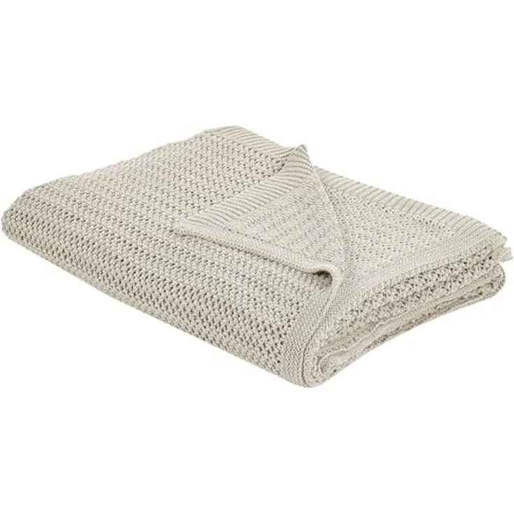 Tagesdecke ILEN Baumwolle 150 x 200 cm Helles Beige – Bild 1