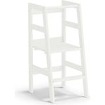 Bellabino 'Milo' Lernturm, Tritt 3-fach höhenverstellbar, weiß lackiert, Kiefer Massivholz