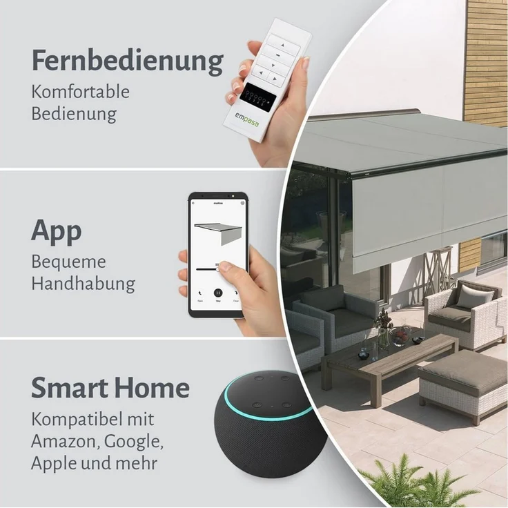 empasa Halbkassettenmarkise "EXPERT PLUS" Markise - elektrische Steuerung mit WiFi-Motor – Bild 3