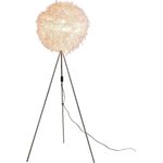 Stehleuchte Federkugel Ø40cm – Elegante Entenfeder-Stehlampe WEISS für stilvolles Ambiente | E27, H: 155cm