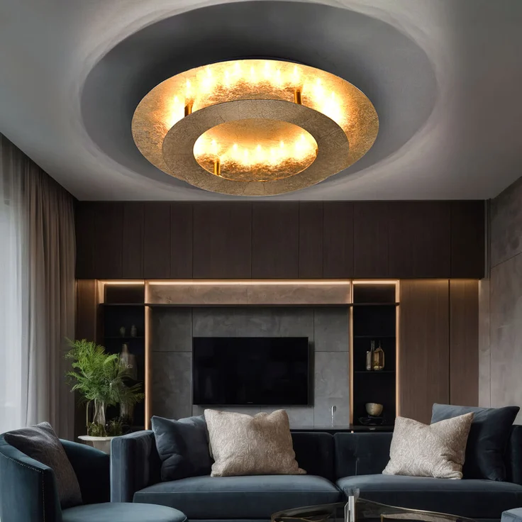 18 Watt LED Deckenleuchte in gold für Ihren Wohnraum – Bild 2