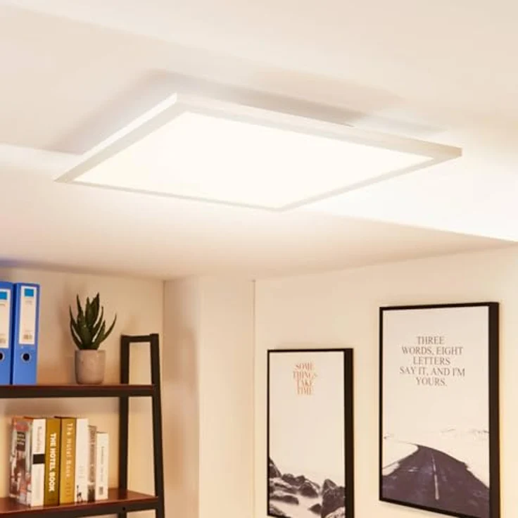 Arcchio LED Panel Tinus, dimmbar mit Leselampe (2 flammig) in Weiß, moderne Deckenleuchte für Wohnzimmer und Büro – Bild 2