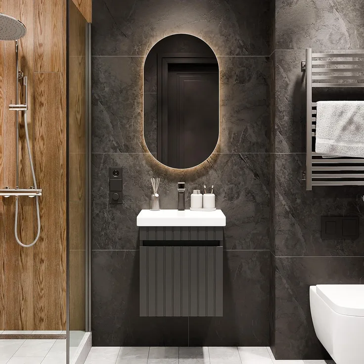 Planetmöbel Badmöbel-Set Cosmia, (Waschbecken mit Unterschrank, 1-St, Waschtisch mit Schublade), Bad Möbel für Gäste WC & Bad