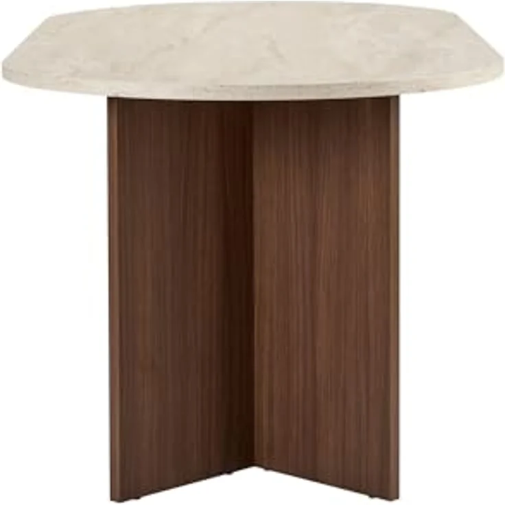 Modern Dining Table, 180 x 90 x 75 cm, Travertine & Walnut Colors | 100% Melamine Coated Particle Board, 25 mm Thickness | Stylish & Durable Design, Perfect for Contemporary Dining Spaces – Bild 8