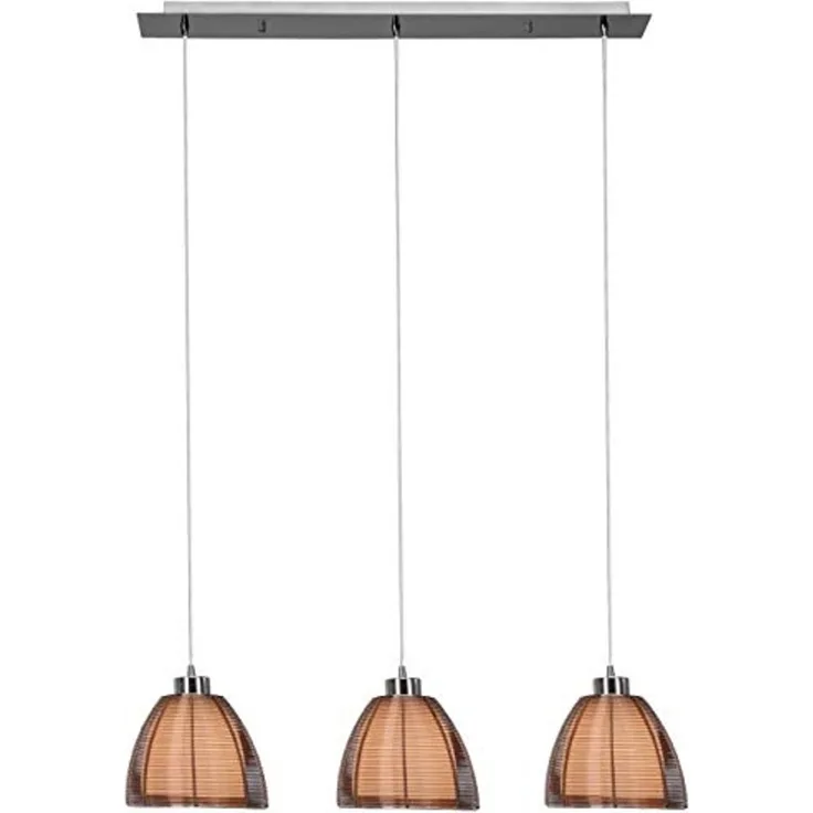 Brilliant Lampe Relax Pendelleuchte 3flg bronze/chrom | 3x A60, E27, 60W, g.f. Normallampen n. ent. | In der Höhe einstellbar/Kabel kürzbar | Für LED-Leuchtmittel geeignet