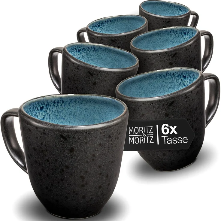 Moritz & Moritz ORGANIC 6 tlg. reaktiv blau Tassen Set – Bild 1