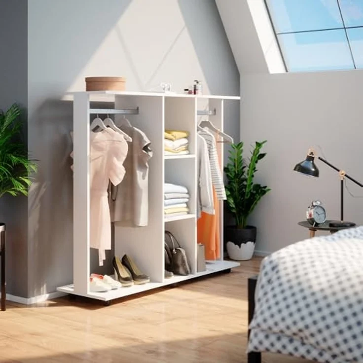 Kleiderschrank Robbie Weiß 130 x 120 cm Vicco – Bild 2