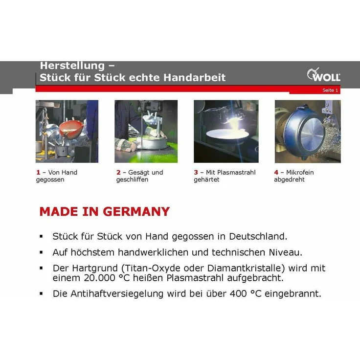WOLL Titanium Nowo Induction Sauteérpfanne mit abnehmbarem Griff, Ø 24 cm x ca. 7 cm (2,5 l), Aluminium-Handguss mit Titan‑Hartversiegelung, alle Herdarten inkl. Induktion, spülmaschinen‑ & backofenfest bis ca. 250 °C – Bild 7