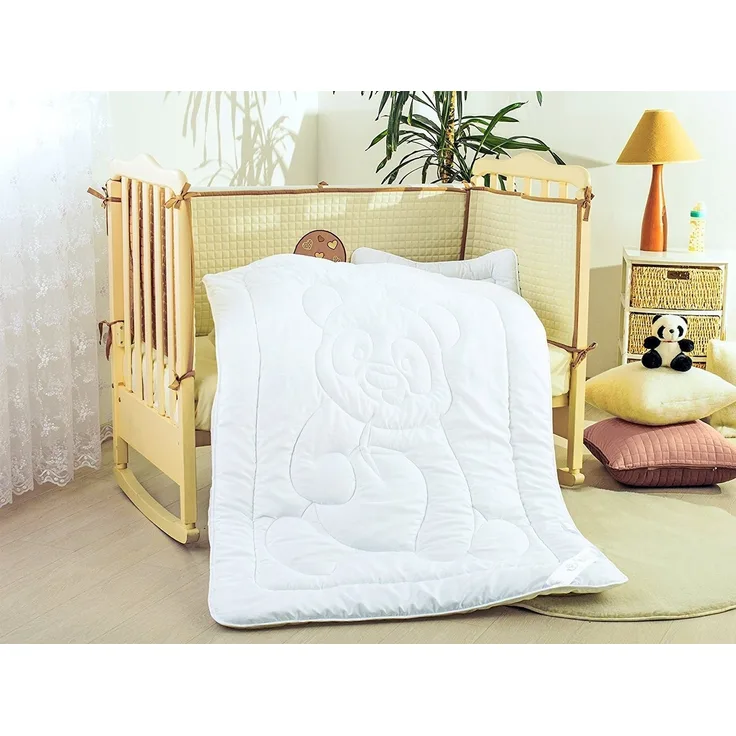 SEI Design Kinderbettdecke 100x135 Pandabär, Füllung: Poyester, gesteppter Pandabär