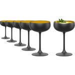 Stölzle Lausitz ELEMENTS Sektschale Schwarz-Gold 6er Set