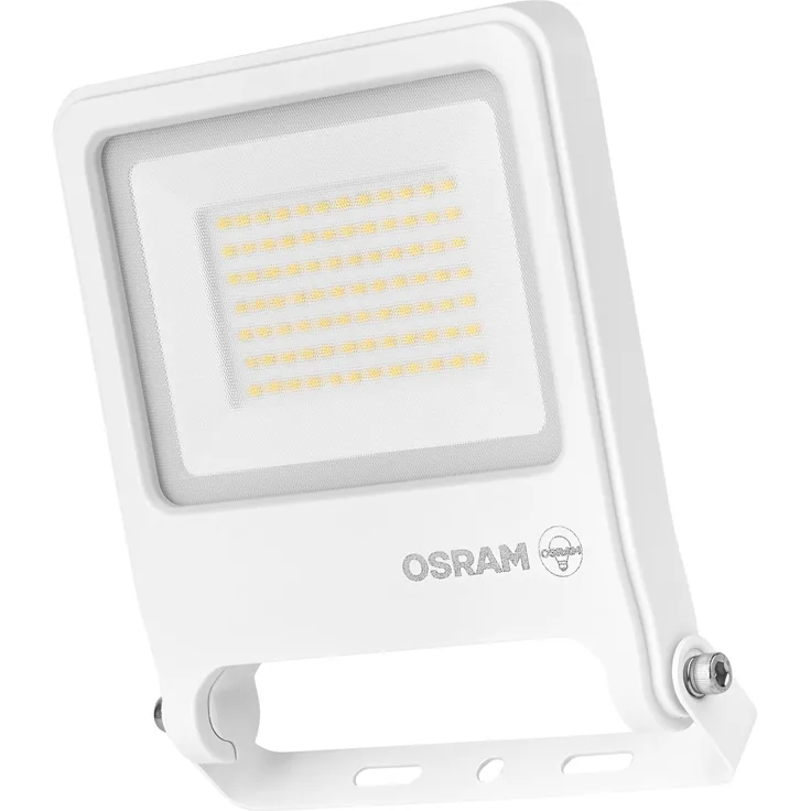 Osram ENDURA FLOOD PC 50W LED-Fluter, 3000K warmweiß, 5000 Lumen, IP65 Flutlicht, recyceltes Aluminium, 1m Anschlusskabel, Weiß, 100 lm/W