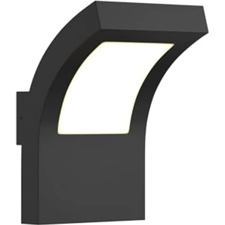 Arcchio LED Wandleuchte Advik, moderne Außenwandleuchte in Schwarz aus Aluminium, 1-flammig, IP65, energiesparend für Terrasse und Garten – Bild 1