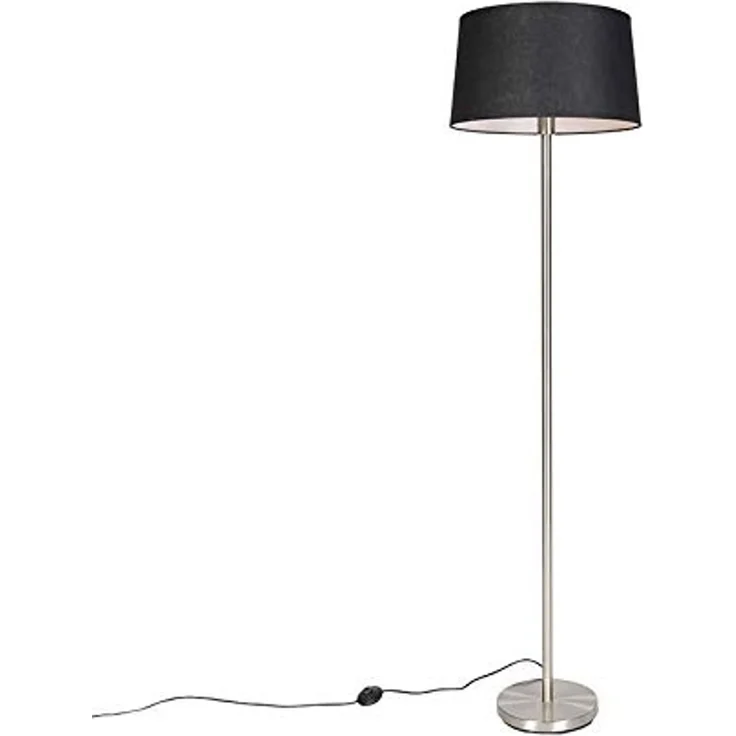 Qazqa Stehlampe Simplo, ohne Leuchtmittel, E27, Schwarz, Modern, Textil, 1-flammig – Bild 1