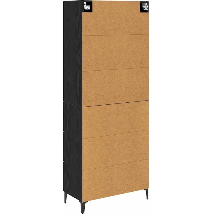 vidaXL Highboard Schwarz Eichen-Optik 69,5 x 34 x 180 cm Holzwerkstoff 3416082 – Bild 9
