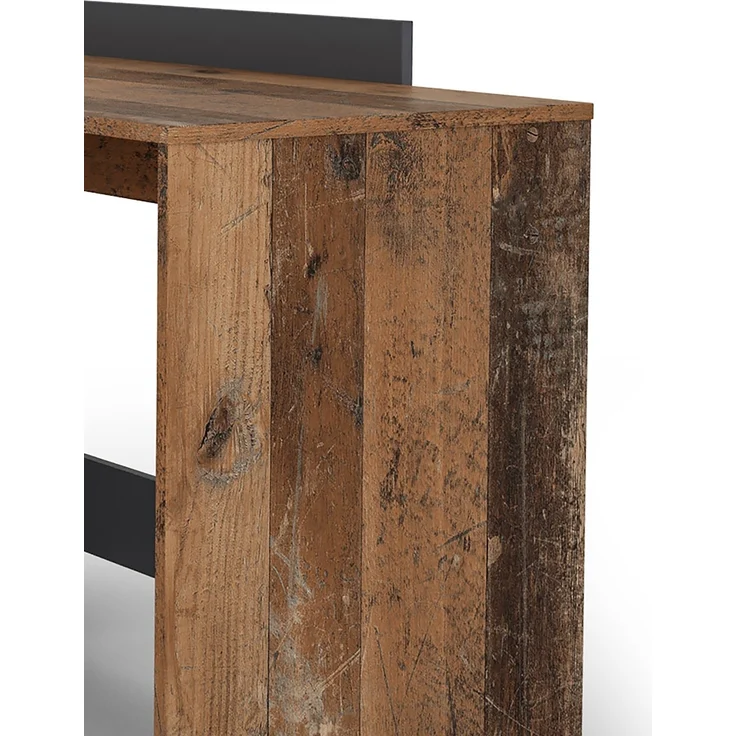 Winkelschreibtisch >BELFAST< in Old-Wood/Anthrazit 129 x 83,5 x 105 cm (BxHxT) – Bild 6