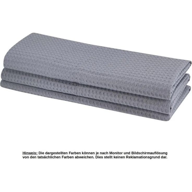Engelland Geschirrtuch Poliertuch, (Vorteils-Set, 6-tlg, Waffel-Pique), 100 % Baumwolle, integrierte Aufhängeschlaufe, 70 x 50 cm – Bild 2