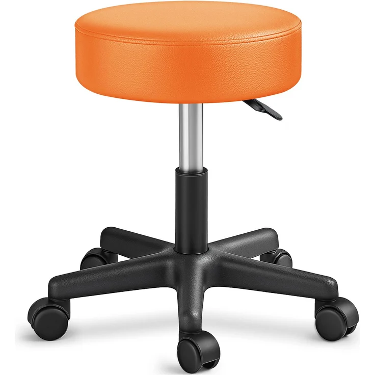 TRESKO® Rollhocker mit Lehne 150 kg | Arbeitshocker höhenverstellbar 46-58 cm | Drehhocker mit Rollen | Bürostuhl Hocker Drehstuhl Kosmetikhocker – Bild 6