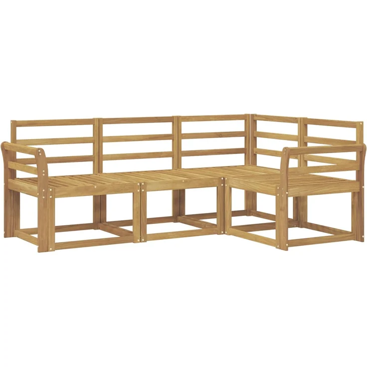 vidaXL Outdoor-Sofagarnitur 4 pcs Weiß 190 x 130,5 x 73 cm 3387558 – Bild 2