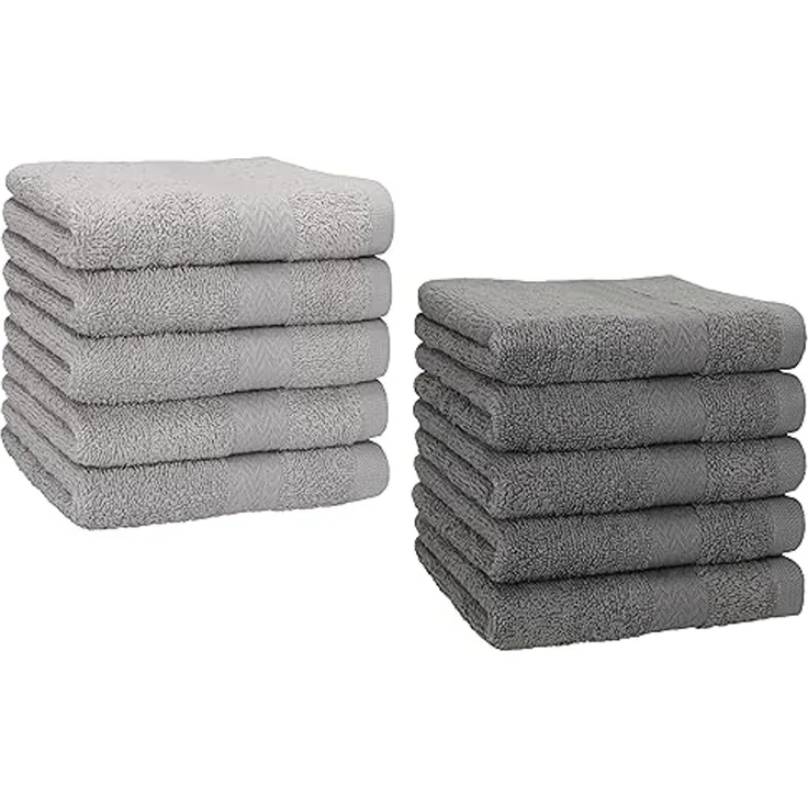 Betz Seiftuch 10 Stück Seiftücher Set Premium 30x30 cm Farbe anthrazit & silbergrau, (Set, 10-St), Seiflappen