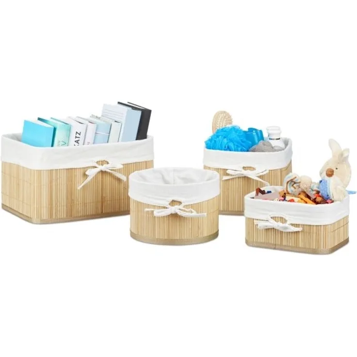 Aufbewahrungskörbe 4er Set Bambus