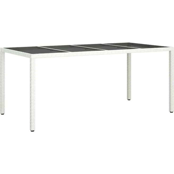 vidaXL Gartentisch Weiß 190 x 90 x 75 cm Poly-Rattan 362549 – Bild 2