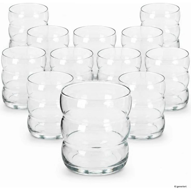 MamboCat Latte-Macchiato-Glas 12er Set Matcha Gläser 360ml Wellendesign Trinkglas Latte Cocktails, Glas – Bild 3