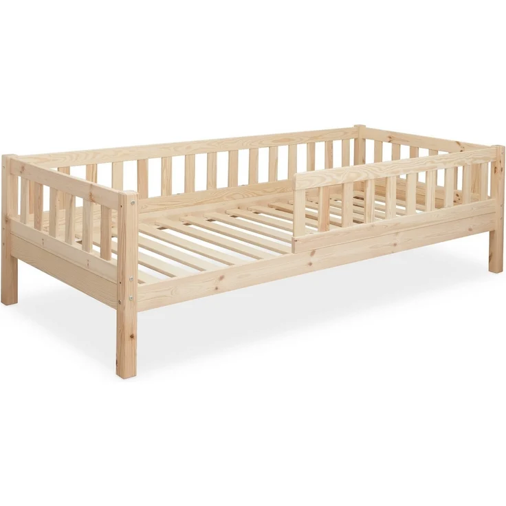 Ehrenkind Kinderbett mit Rausfallschutz aus massivem Kieferholz, Kinderbett 90x200 cm (zeitlos, hochwertig und auch für ältere Kinder geeignet, aus FSC zertifiziertem Holz), Jugendbett, Kinderbett mit Rausfallschutz – Bild 5