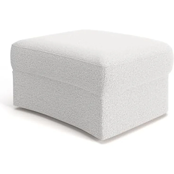 Cavadore Hocker Jawa / Bodennaher Polsterhocker in Nierenform / Ideal als Fußhocker oder Sitzgelegenheit / Passend zur Garnitur Jawa / 84 x 43 x 70 / Chenille, Beige