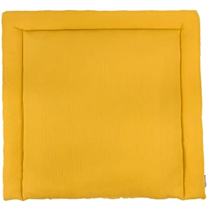 KraftKids Wickelauflage in Doppelkrepp Gelb Mustard, Wickelunterlage 85x75 cm (BxT), Wickelkissen – Bild 2