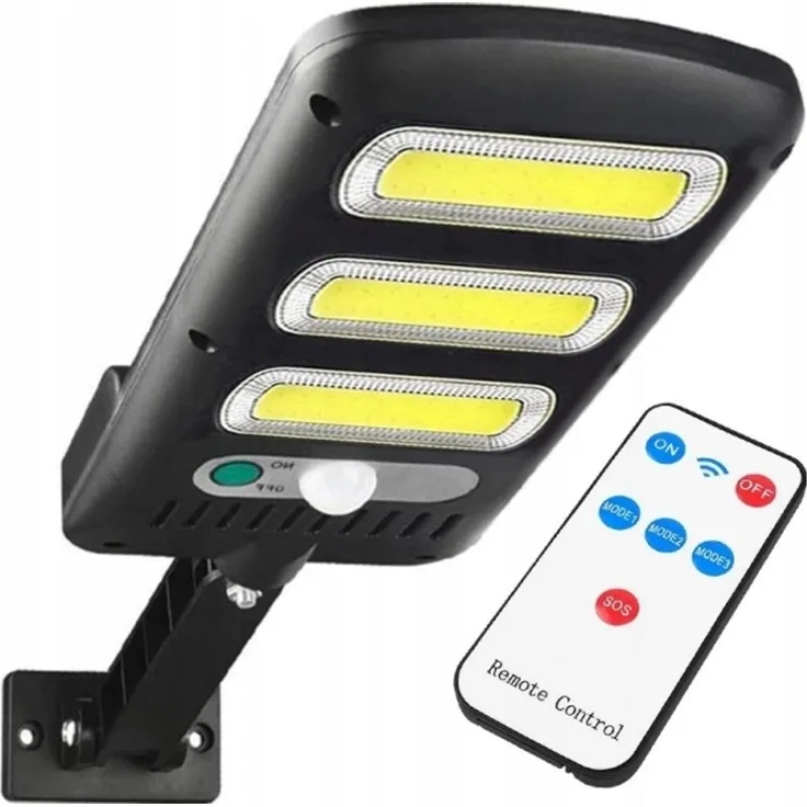 LTC Solar-Wandleuchte 3 x LED COB 24 W 1800 lm Bewegungs- und Dämmerungssensor Akku 1800 mAh Fernbedienung