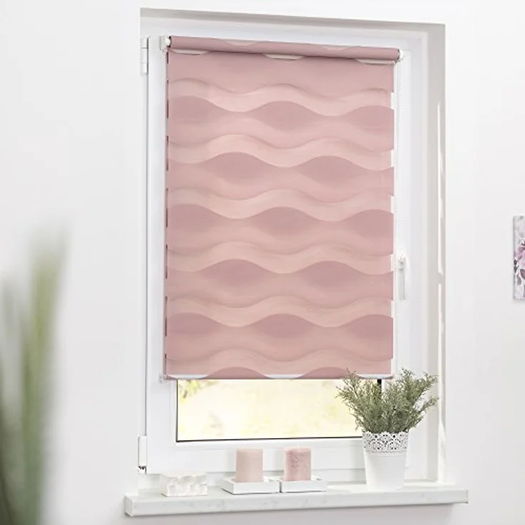 Lichtblick Sonnenschutzsysteme GmbH Doppelrollo Stockholm 100 cm x 150 cm (BxL) Altrosa Duo Rollo in extravagantem Stil; Klemm- und schraubbar; Lichtdurchlässig und blickdicht – Bild 6