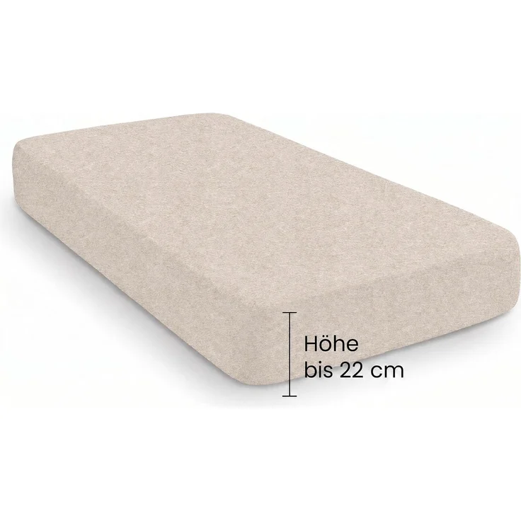 biberna Melange-Flanell Spannbetttuch 0841380 MELANGE UNI, kitt, 1x 90x190 cm - 100x200 cm – Bild 7