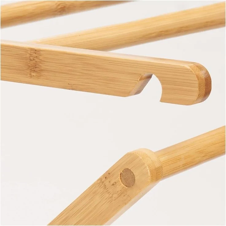 Wäscheständer Bambus 3 Ebenen Turmtrockner naturfarben 110 cm klappbar mDesign – Bild 3