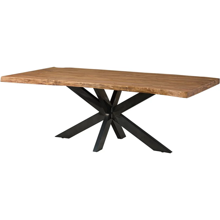 Baumtisch Sheesham 180 x 90 x 77 natur gebeizt / Kreuzgestell anthrazit glänzend FREEFORM 5 – Bild 10