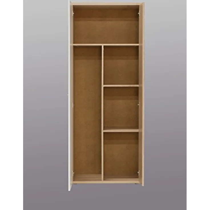 FORTE Net106 Mehrzweckschrank mit 2 Türen, Holzwerkstoff, Sonoma Eiche + Weiß, 68. 90x34. 79x179. 1 cm – Bild 6