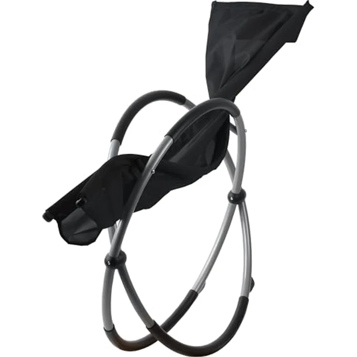 CampFeuer Relaxliege | Gartenliege klappbar, Sonnenliege, Gartenstuhl | Klappstuhl, Liegestuhl, Schaukelsessel, Schwungliege, Schwingliege, Schaukelliege, Outdoorliege, Strandliege (Schwarz) – Bild 6