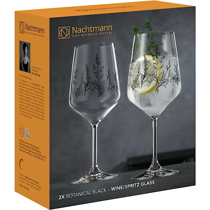 NACHTMANN 105723 TATTOO BOTANICAL BLACK Spritz/Wein Glas 2er Set – Bild 4