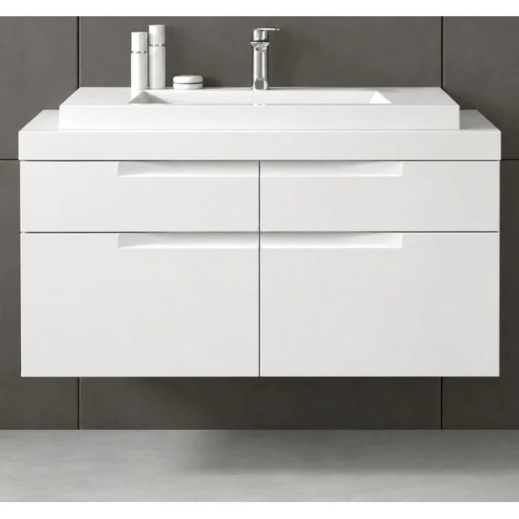 Waschbeckenunterschrank mit Waschbecken Gusto in weiß matt 100 cm – Bild 2