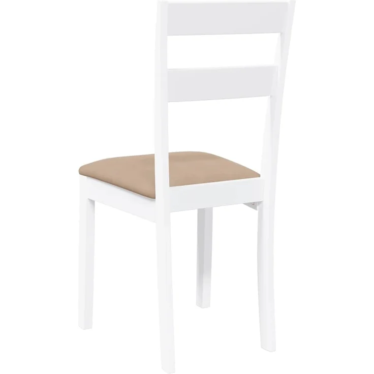 vidaXL Esszimmerstühle mit Kissen 2 Stk. Weiß Massivholz Gummibaum 4102386 – Bild 6